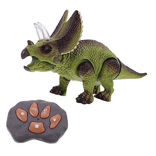 ibasenice Realistischer Laufender Triceratops-Spielzeug Ferngesteuerte Dinosaurier Elektrisches Dinosaurier-Spielzeug für Jungen und Mädchen mit Lichtern und Sound von ibasenice