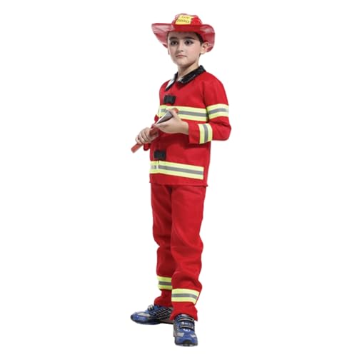 ibasenice 1 Satz Feuerwehrkostüme für Feuerkinder Feuerwehrkostüm Kostüm für kleinkind kostüm feuerwehrmann verkleidung Feuerwehruniform Cosplay-Feuerwehrkleidung von ibasenice