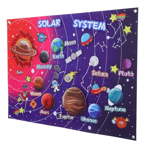 ibasenice 1 Satz Filz-Storyboard Sonnensystem für Planke Platz beschäftigtes Brett lernspielzeug Vorschule Filzbrett für Kleinkinder Kinderfilzbrett gefühlt von ibasenice