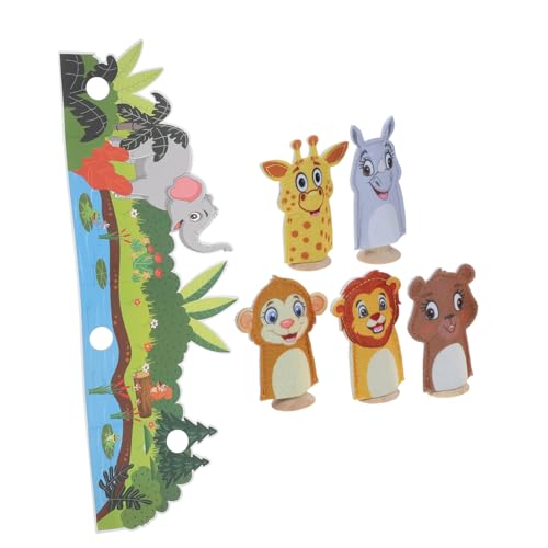 ibasenice 1 Satz Fingerpuppen Aus Filz Kleine Fingerpuppen Fingermonster Tiere Fingerpuppe Spielzeug Fingerpuppen Spielzeug Kinderspielzeug Cartoon-fingerpuppen Tierische Handpuppe Holz von ibasenice