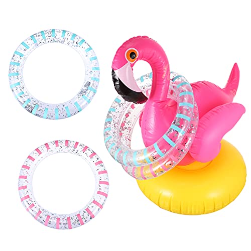 ibasenice 1 Satz Flamingo-Ferrule Flamingo-wurfspiel Aufblasbares Für Poolspiele Aufblasbares Poolspielzeug Aufblasbarer Wurfring Ringwurfspielzeug Schwimmbad Spiel Versorgung PVC von ibasenice