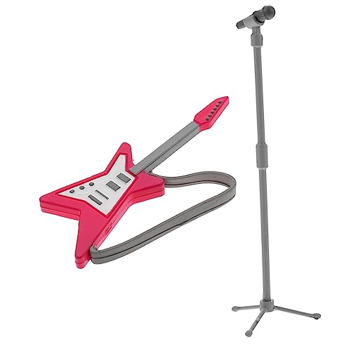 ibasenice 1 Satz Gitarrenmikrofon Kinderspielzeug Mini-E-Gitarre Mini- E-Gitarren-Modell Mini elektrisch Tiny Microphone sammlerstücke Landschaftsdekoration Miniaturornament pp von ibasenice