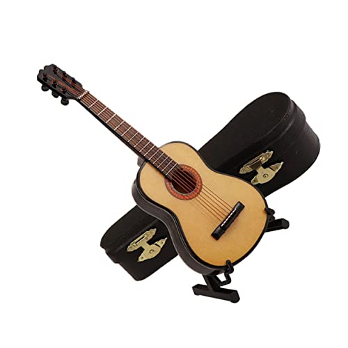 ibasenice 1 Satz Gitarrenmodell Mini Ornamente Gitarrenzubehör Winzig Musikspielzeug Für Babys Koffer Für E-Gitarre Gitarrenkoffer Klein Ampere Instrument Elektronisch Bausatz Plastik Khaki von ibasenice