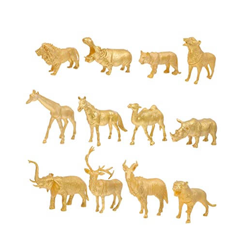 ibasenice 1 Satz Goldene Waldtiere Bausätze Figur für kinderspielzeug spielzeuge für Toys kindertiere identifizieren Modell Desktop -Ornamente PVC von ibasenice