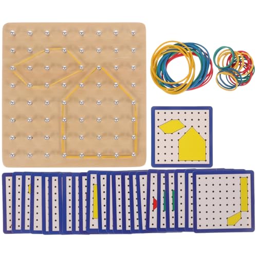 ibasenice 1 Satz Grafik-Array-Board für kinderspielzeug Graphic Learning Toy Educational Toy spielsachen Geobrett aus Holz Geoboard für Eisen von ibasenice