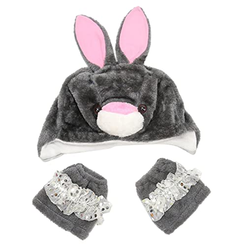 ibasenice 1 Satz Hut mit Hasenohren Hase Kostümzubehör Frosch Ruffy Kappe süßer Hut Mützen kinderkleider kinderkleidung weihnac Cosplay Hasenkostüm Hasenohren Kopfbedeckung Plüsch Grey von ibasenice