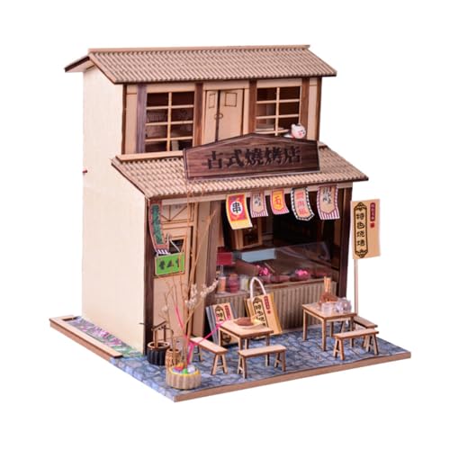 ibasenice 1 Satz Kabinenmodell Zubehör Rätsel winziges -Kit Kinderpuzzle Miniatursachen puppenhaus bausatz selber Machen Holzhaus-Puzzle-Set Puzzle-Modell aus Holz Brown von ibasenice