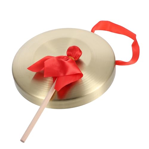 ibasenice 1 Satz Kindergong Gong-Instrument Ding Kunststück Geste Rassel Gongspielzeug Bausatz Finger Armbänder Handgong Film Matschig Favorisieren Unterlage Perlen Golden Buchenholz von ibasenice