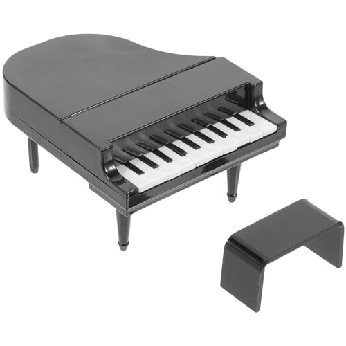 ibasenice 1 Satz Kinderspielzeugklaviermodell Mini-Keyboard-Klavier Mini-Gitarre Mini-Klavier Piano-Statue Puppenhauszubehör Winziges Miniaturen Figuren Puppenhausboden Black Plastik von ibasenice