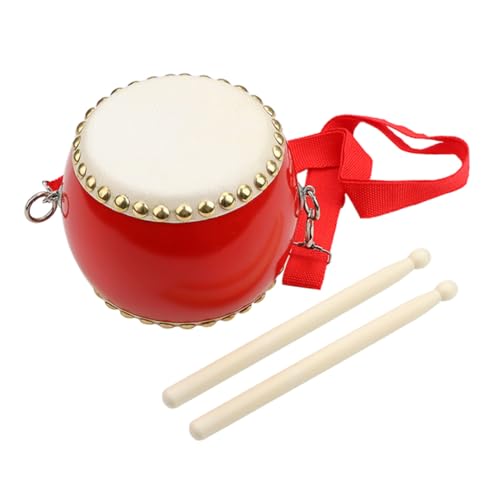 ibasenice 1 Satz Kindertrommel Spielzeuge Musikinstrumente Musikalische Trommel Trommelspielzeug Für Percussion-Musik- Percussion-musikspielzeug Hölzern Rot von ibasenice