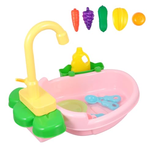 ibasenice 1 Satz Kinderwaschbecken kinderküche Kitchen Kindergeburtstagsgeschenk küchengeräte für kinderspüle Küchenzubehörset Kid Toys Schwimmbad Plastik Rosa von ibasenice