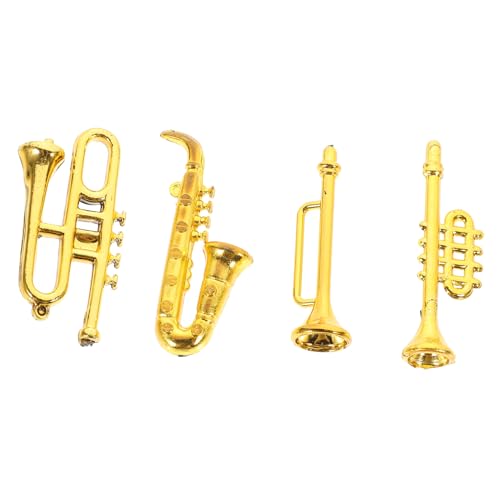 ibasenice 1 Satz Klassisches Musikinstrument Kleines Klassisches Instrument Miniatur-Saxophon Miniatur-trompetenspielzeug Für Miniaturen Mini-häuser Mini- - Golden Pp von ibasenice