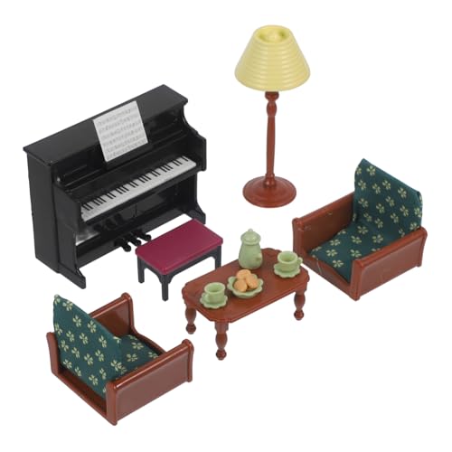 ibasenice 1 Satz Klaviersofa- Puppe Häuser für wohnzimmermöbel Pianospielzeug Klavier Set Klavier-Set Dekoration Miniatur-Landschaftsornament Piano-Modell Abs von ibasenice