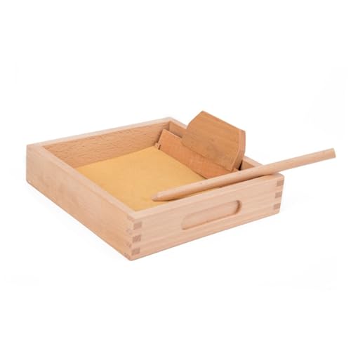 ibasenice 1 Satz Kratz-sandkasten-Spielzeug Spielzeug Aus Holz Schreibspielzeug Üben Sandkastenspielzeug Schreibübungsspielzeug Sandkasten Aus Holz Sandtisch Aus Holz Lernspielzeug Hölzern von ibasenice