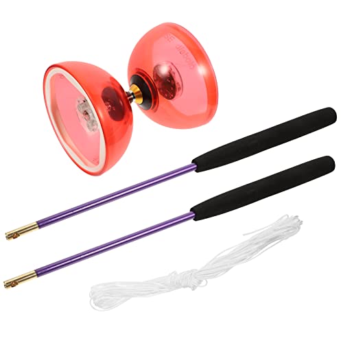 ibasenice 1 Satz Kristall Lager Diabolo Jongliertrick-Spielzeug Chinesisch für Kinder zabawki stymulujące rozwój Educational Toys Jo-Jo für Anfänger Diabolo jonglieren Zijin-Lager rot von ibasenice