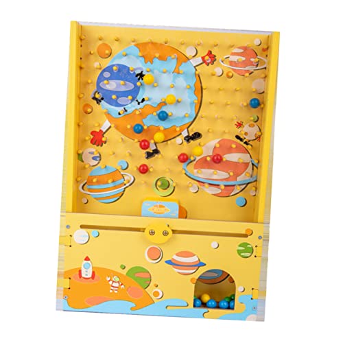 ibasenice 1 Satz Kugelfänger aus Holz Mini-Fänger für Kinder interaktives Spielzeug Kinder holzspielzeug Catcher-Spielautomat Interaktives Eltern-Kind-Spiel hölzern Yellow von ibasenice