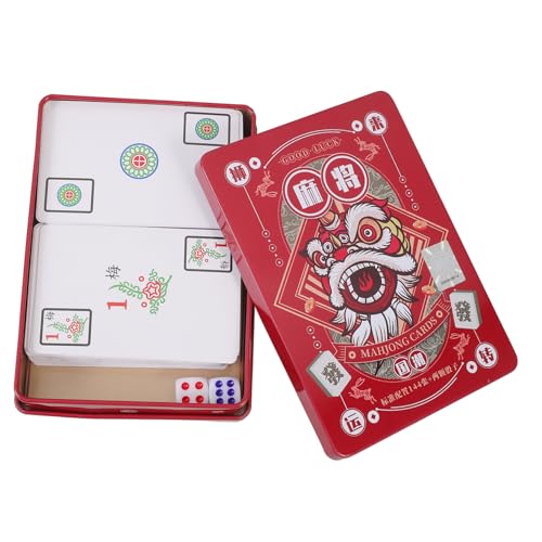 ibasenice 1 Satz Mahjong-Poker Mahjong-scorekarte Mahjong-Karte Bestellen Reise-Mahjong-Karte Chinesisches Kartenspiel Mahjong Party-Mahjong-Karte Tragbare Mahjong-Karte Rot Papier von ibasenice