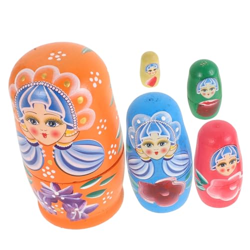 ibasenice 1 Satz Matroschka-puppenschmuck Weihnachts-nistpuppe Matroschka Russisch Nistpuppen Für Kinder Matroschka-Puppen Für Kinder Russische Handgemachte Puppen Kinder-Kits Hölzern von ibasenice