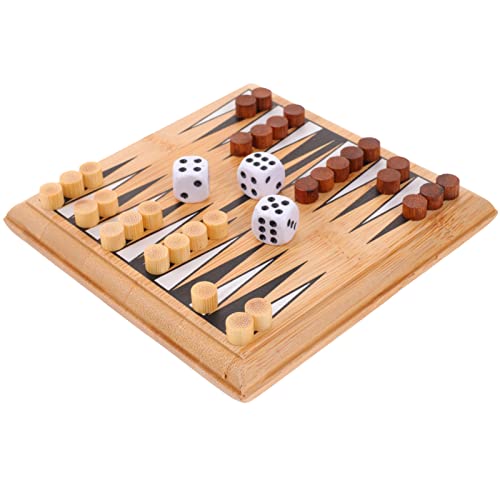 ibasenice 1 Satz Mini-Backgammon Memory-Spiel Brett Für Schachbrett Magnete Für Planke Stirnbandspiel Für Sequenz Brettspiel Kartenspiel Schachspielzeug Bambus von ibasenice