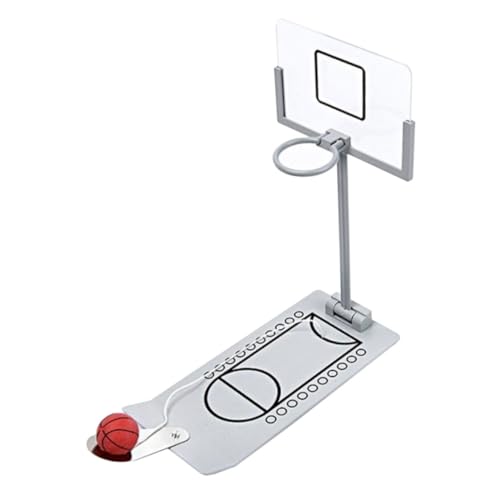 ibasenice 1 Satz Mini-Basketballmaschine zappeln Basketballkorb Korbball für kinderspielzeug tragbare Tisch-Basketballmaschine Tisch-Basketballspielzeug Stahl Silver von ibasenice