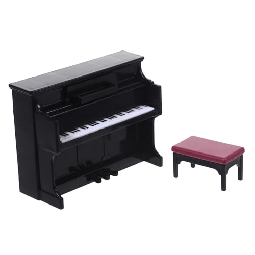 ibasenice 1 Satz Mini-Klavier Kindertastatur Miniatur Gitarre Klaviertastatur-Spielzeug musikinstrumente Musik Instrumente Piano Puppenhausminiaturen Miniatur-Klaviermodell Plastik Black von ibasenice