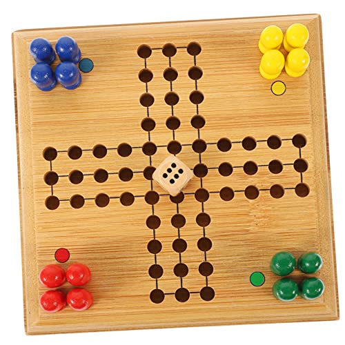 ibasenice 1 Satz Mini-Ludo hühner spielsachen für Sicherheitsbrettspielzeug Schach Brettspiele für Brettspiel für Frühpädagogisches Bambus von ibasenice