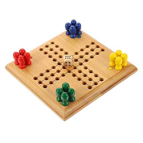 ibasenice 1 Satz Mini-Ludo interessantes Schachspielzeug lustiges fliegendes Schach Schachbrett hühner spielsachen für Tischschachspielzeug interessante Schachspiele Bambus von ibasenice