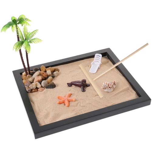 ibasenice 1 Satz Mini-Sand Zen-Gartensand Haussand Muschel Roller Logo raumdeko Handgemachte Dekoration artware Haushaltskunst Sandtischkunst Sandbox-Figurenmodell Zen-Garten-Set Kies von ibasenice