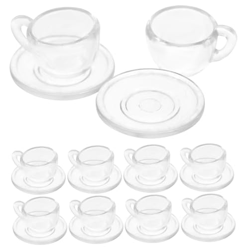 ibasenice 1 Satz Mini-Tasse bastelsets für bastelzeug für spielsachen für Kunststoff Teeservice Children Toys Mini-Teetassen-Tablett Miniatur-Teetassen-Ornamente Plastik von ibasenice