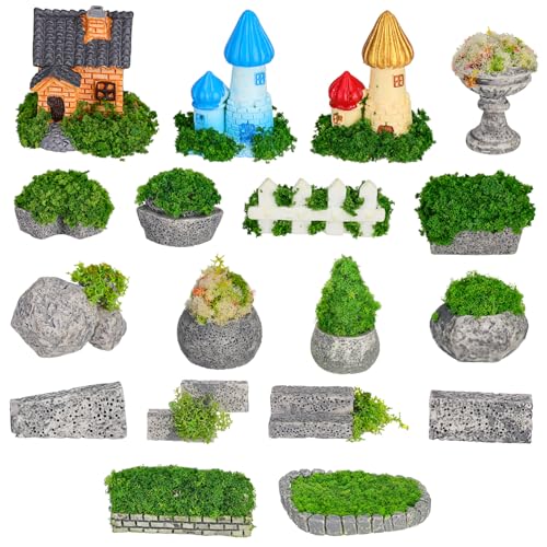 ibasenice 1 Satz Mini-schmuck Miniatur-dorfzubehör Mini-Zen-gartenzubehör Feenhaftes Dekor Miniatur-Dinge Mini-gartenzubehör Feendorf Mini-gartenset Mini-gartenfiguren Miniaturfiguren Harz von ibasenice