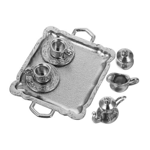 ibasenice 1 Satz Mini-teeset Mini-küchenzubehör Küche Rollenspiel Mini-teetasse So Tun, Ob Spielzeug Wäre Rollenspielzubehör Mini-tassen Mini-kaffeetasse Mini- Legierung Silver von ibasenice