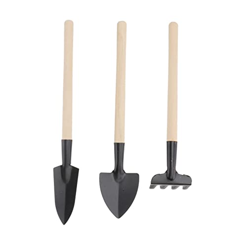 ibasenice 1 Satz Mini-werkzeugsatz Miniatur-hausaccessoires Mini-gartenhandwerkzeuge Miniatur-Outdoor-Tools Werkzeuge Für Sukkulenten Miniatur-bausatz Für Die Landwirtschaft Black Holz von ibasenice