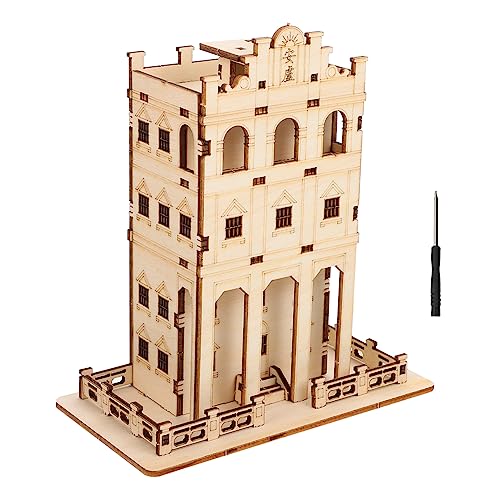 ibasenice 1 Satz Modell Aus Holz 3D-rätsel Miniatur-puppenhaus-bausatz 3D-Puzzle 3D-Puzzle Für Rätsel Kinderspielzeug Kinderrätsel Kindergeschenk Light Brown Hölzern von ibasenice