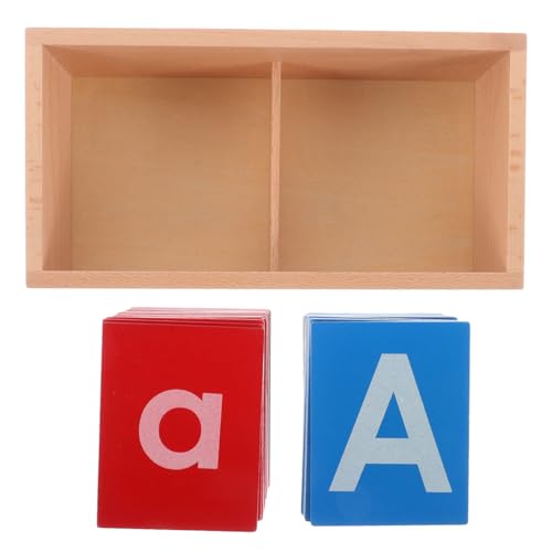 ibasenice 1 Satz Montessori Lehrsandpapier Montessori Lernbedarf Alphabet Lernen Montessori Karten Organizer Lernkarten Karten Organizer Aus Holz von ibasenice