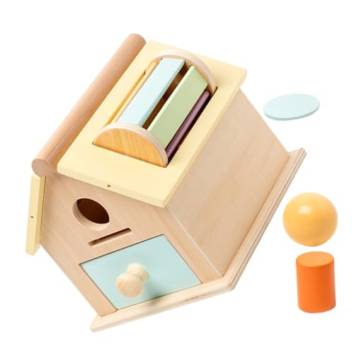 ibasenice 1 Satz Münzbox Sinnesspielzeug Für Kinder Kleinkinder Spielzeug Feinmotorik-Spiel Kinderspielzeug Lernspielzeug Kognitives Spielzeug Für Kinder Pädagogisches Sinnesspielzeug Holz von ibasenice