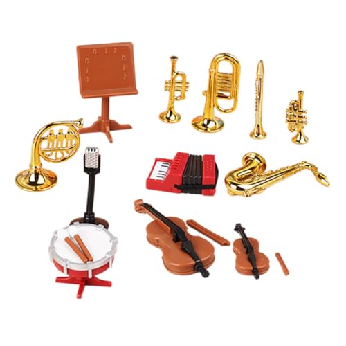 ibasenice 1 Satz Musikinstrument Spielzeug sammlerstücke Instrumentenmodelle Puppenhaus-Szene Miniatur-Musikrequisite Miniaturgitarrenmodell Mini-Hauseinrichtung Miniatur-Saxophon Abs von ibasenice