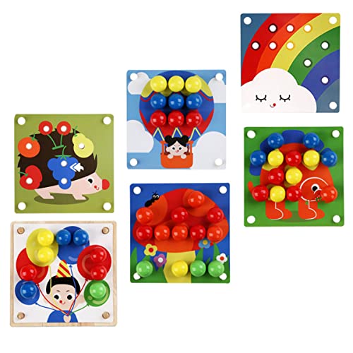 ibasenice 1 Satz Nagelpuzzle Pilz Spiel Rätsel Junge Puzzlematte Puzzle kinderpuzzle Toys holzpuzzle Geburtstagsgeschenk Kid Toys Pilz-Nagelpuzzle Nagelpuzzle für hölzern von ibasenice