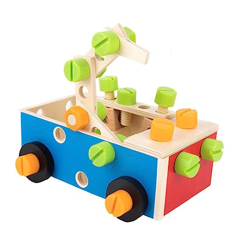 ibasenice 1 Satz Nuss-werkzeugkasten Pädagogisches Kleinkindspielzeug Werkzeugspielzeug Reparieren Kinder Tylonal Bauspielzeug Für Kleinkinder Puzzle-Spielzeug Falsches Nuss-Spielzeug Holz von ibasenice