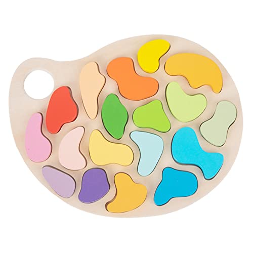 ibasenice 1 Satz Palette Puzzle rätselbuch Educational Toys laubsägen für Lernspielzeug Kleinkind farblich passendes Puzzle- hölzern Colorful von ibasenice