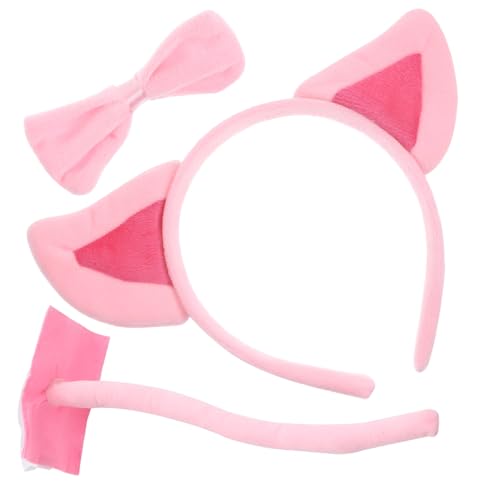 ibasenice 1 Satz Partykleidung tierkostüme Halloween Costumes kostüm Kuhkostüm für stutzenhalter tragegurt schönes Schweineohrkostüm Cosplay Tails Kostüm Stoff Rosa von ibasenice