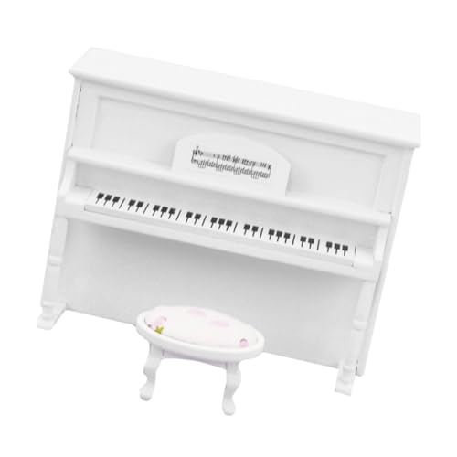 ibasenice 1 Satz Puppenhaus-Klavier Mini-Piano- Mikrolandschaftsdekor Miniatur-puppenhaus- Miniatur-klaviermodell Ornament Für Musikinstrumente Klavier Modell Weiß Stoff von ibasenice