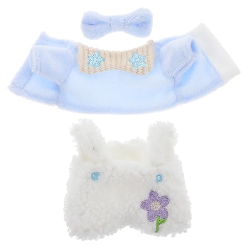 ibasenice 1 Satz Puppenkleidung Babykleidung Pullover Schmuck Exquisite Stifte Mini-Uhren Mini-hüpfball Zubehör Kopfbedeckungsnadeln Ausgestopfte Bärenkleidung Spielkleidung Pyjama Polyester von ibasenice