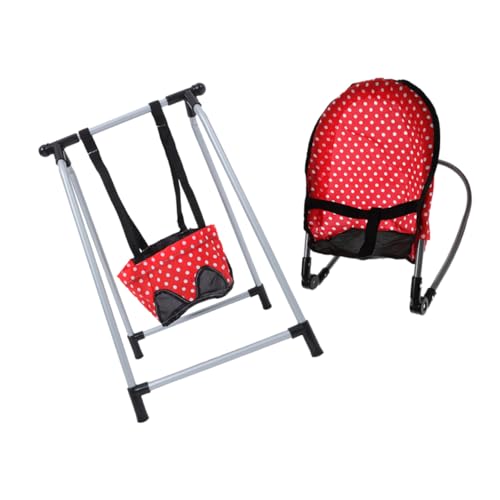 ibasenice 1 Satz Puppenzubehör puppenmöbel für Kleinkinder puppenspielzeug Set Babydoll-Zubehör für Kleinkinder Puppenwagen und Bett Plastik rot von ibasenice