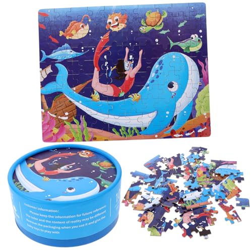 ibasenice 1 Satz Puzzle aufbwahrungs-Box aufbewahrungskorb kleinkinderspielzeug Meereswelt aufbewahrungsbox für für Kinderspiele Papierrätsel Rätsel für Kleinkinder rätsel von ibasenice