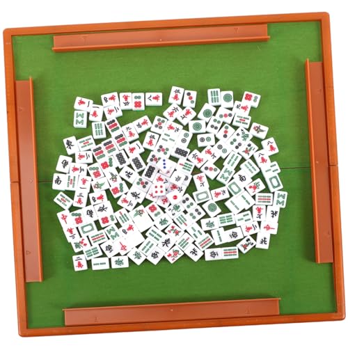 ibasenice 1 Satz Reise Freizeit Mahjong Retro Domino Tischplatte Planke Reisespiele Karte Mini-Mahjong-kit Reise Tischspiel Mahjong Tisch-Mahjong-kit Entspannendes Mahjong-kit Abs von ibasenice