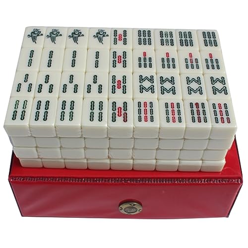 ibasenice 1 Satz Reise Freizeit Mahjong tragbares chinesisches Spiel Spielzeug für die Reise Mahjong-Fliesen Mahjong Spiele Mahjong Game Mahjong-Spielzeug Miniatur-Mahjong-Kit majiang Acryl von ibasenice