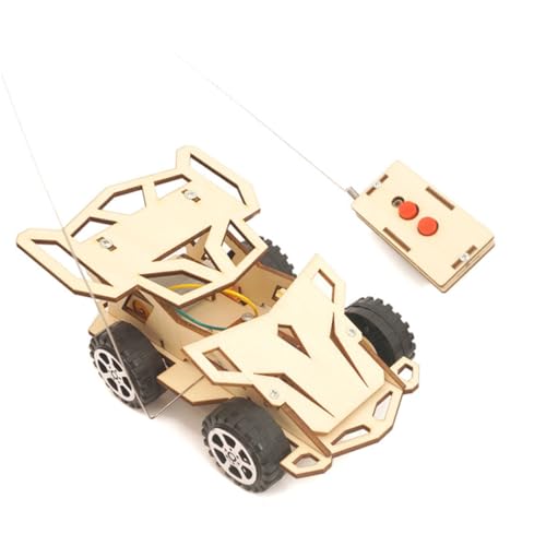 ibasenice 1 Satz Rennmodell - Holzspielzeug - DIY Spielzeug - Spielzeugauto - Kinder Spielzeug DIY Stammspielzeug Stammbausatz RC-Rennwagen lauflernwagen Antriebsräder ferngesteuertes Rennen von ibasenice