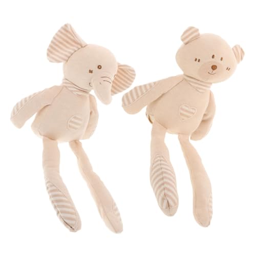 ibasenice 1 Satz Schlafpuppe Für Kleinkinder Elefant Kleine Kuscheltiere Für Spielzeugelefant Cartoon-tierspielzeug Für Elefantenspielzeug Baumwolle Beige 2st von ibasenice