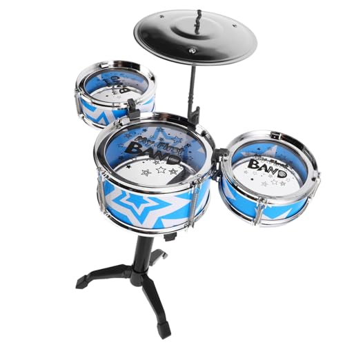 ibasenice 1 Satz Schlagzeug für Jazz-Schlagzeug-Set Rhythmus Drum Kit für interaktives Jazz Trommel Set Musikspielzeug für Babys Kindertrommel Plastik Blue von ibasenice