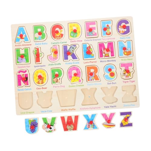 ibasenice 1 Satz Spanisches Puzzle Rätsel Kleinkindpuzzles Aus Holz Spanisches Holzpuzzle Holzpuzzle Für Kleinkinder Puzzle Für Lernpuzzle Für Kleinkinder Alphabettafel Holz von ibasenice